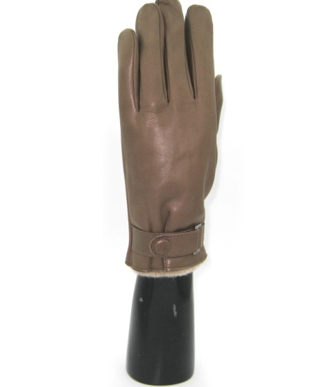 Sermoneta Gloves Guanto Nappa foderato cashmere con cinturino Fango Comprane uno, ottenene uno gratis
