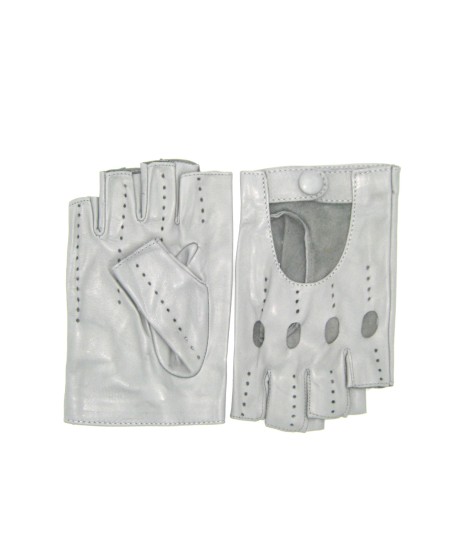 Sermoneta Gloves Guanto in Nappa da Guida mezze dita Grigio Perla Prezzo basso