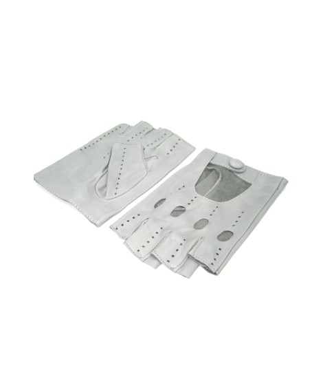 Sermoneta Gloves Guanto in Nappa da Guida mezze dita Grigio Perla Prezzo basso