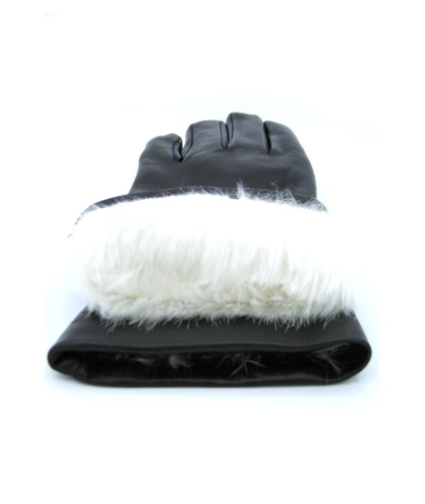 Sermoneta Gloves Guanto Nappa foderato Lapin Navy Qualità