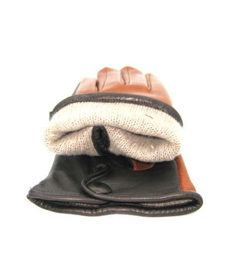 Sermoneta Gloves Guanto Nappa fodera cashmere Touch Screen Tan/Moro Promozione