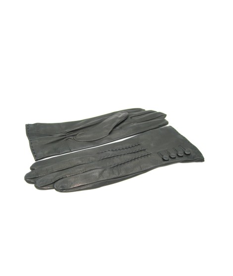 Sermoneta Gloves Guanto Nappa 4bt con bottoncini fod.seta Nero Hotsell