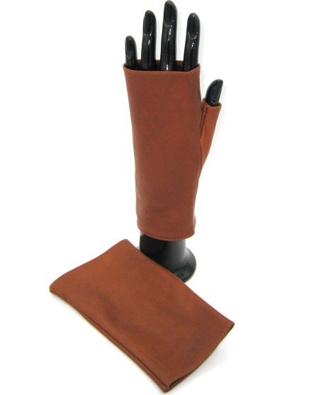 Sermoneta Gloves Manicotto in Nappa 2bt foderato seta Tan Prezzo di fabbrica