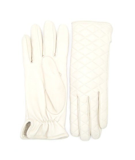 Sermoneta Gloves Guanto trapuntato 2bt fodera cashmere Panna Offerta esclusiva