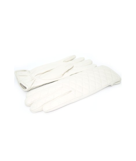 Sermoneta Gloves Guanto trapuntato 2bt fodera cashmere Panna Offerta esclusiva