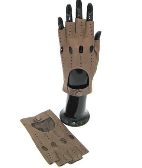 Sermoneta Gloves Guanto Guida in Nappa sfoderato 1/2 dita Fango Offerta settimanale