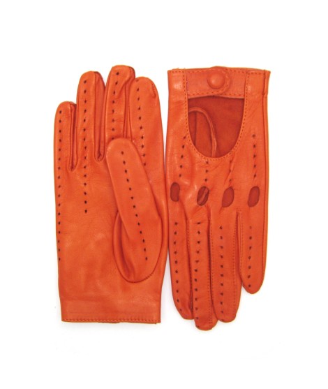 Sermoneta Gloves Guanto Guida in Nappa sfoderato dita intere Arancio scuro Rilascio limitato