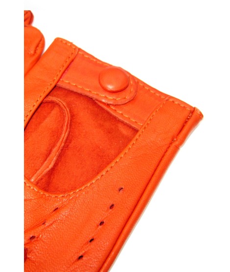 Sermoneta Gloves Guanto Guida in Nappa sfoderato dita intere Arancio scuro Rilascio limitato
