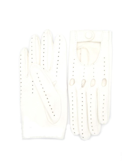 Sermoneta Gloves Guanto Guida in Nappa sfoderato dita intere Bianco Ultimi tre giorni