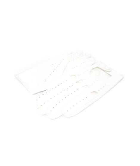 Sermoneta Gloves Guanto Guida in Nappa sfoderato dita intere Bianco Ultimi tre giorni