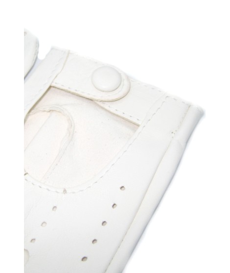 Sermoneta Gloves Guanto Guida in Nappa sfoderato dita intere Bianco Ultimi tre giorni