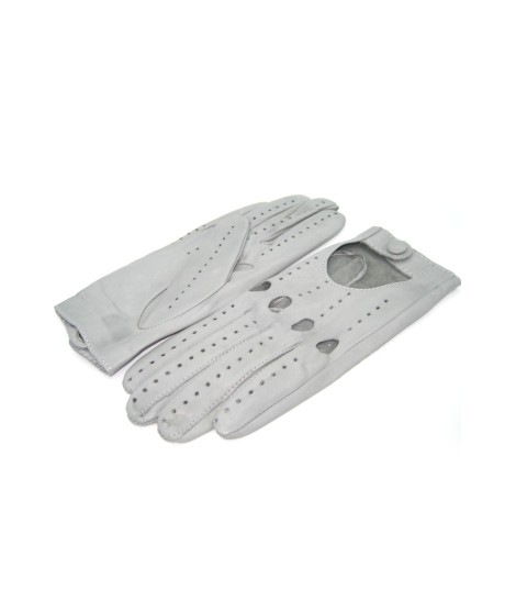 Sermoneta Gloves Guanto Guida in Nappa sfoderato dita intere Grigio Perla Ultimo giorno