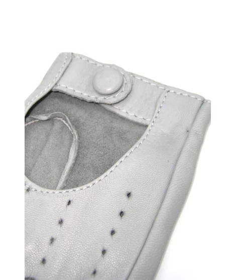 Sermoneta Gloves Guanto Guida in Nappa sfoderato dita intere Grigio Perla Ultimo giorno