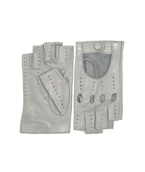Sermoneta Gloves Guanto Guida in Nappa sfoderato 1/2 dita Grigio Perla Promozione temporanea
