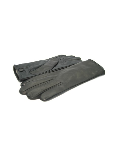 Sermoneta Gloves Guanti in Nappa fod. cashmere con bottone Touch Screen Nero Enormi sconti