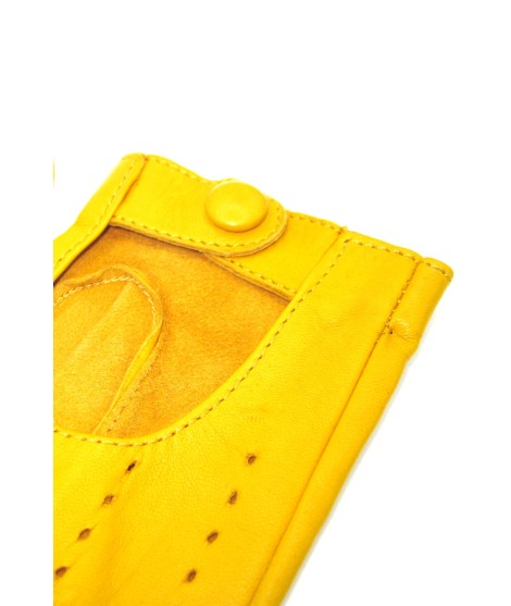 Sermoneta Gloves Guanto Guida in Nappa sfoderato dita intere Giallo ocra Italy