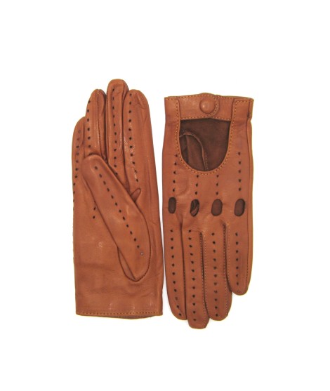 Sermoneta Gloves Guanto Guida in Nappa sfoderato dita intere Tan In Linea