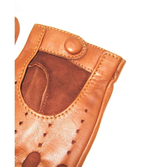 Sermoneta Gloves Guanto Guida in Nappa sfoderato dita intere Tan In Linea