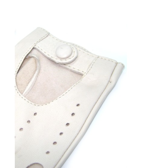Sermoneta Gloves Guanto Guida in Nappa sfoderato dita intere Panna Nuovo