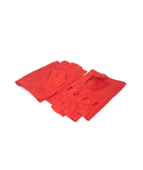 Sermoneta Gloves Guanto in Nappa da Guida mezze dita Rosso Offerta
