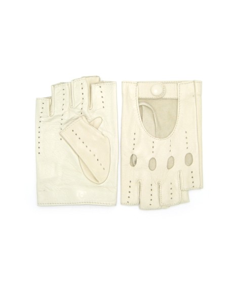 Sermoneta Gloves Guanto Nappa da guida mezze dita Panna Economico