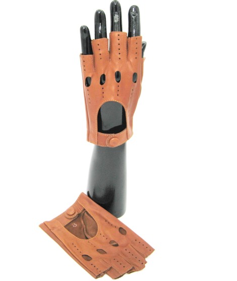 Sermoneta Gloves Guanto Guida in Nappa mezze dita Tan Black Friday