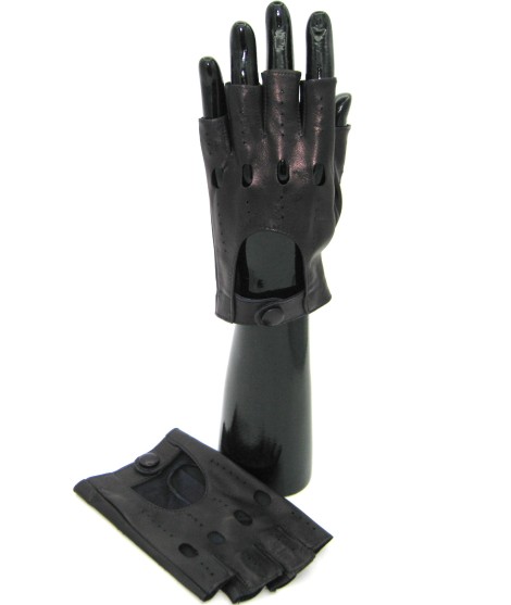 Sermoneta Gloves Guanto Guida in Nappa mezze dita Navy Offerta natalizia