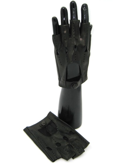 Sermoneta Gloves Guanto Guida in Nappa mezze dita Nero Offerta Pasqua