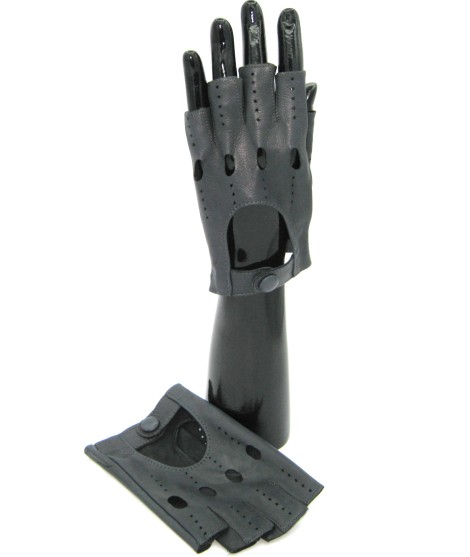 Sermoneta Gloves Guanto Guida in Nappa mezze dita Grigio Offerta per la Festa della Mamma