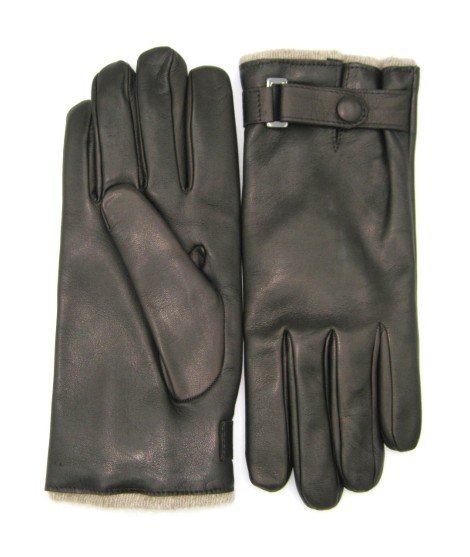 Sermoneta Gloves Guanto in Nappa foderato cashmere con cinturino T.Moro Vendita calda