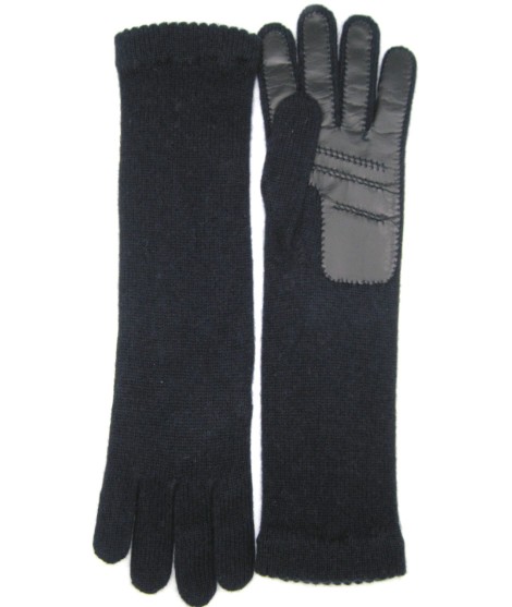 Sermoneta Gloves Guanto in 100% cashmere 4bt con palmo in Nappa Navy Latest stili