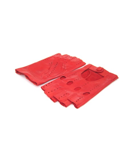 Sermoneta Gloves Guanto Guida in Nappa sfoderato 1/2 dita Rosso Ultimo giorno