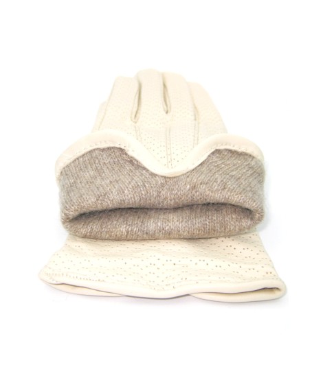 Sermoneta Gloves Guanti in Nappa foderato cashmere Panna Hotsell