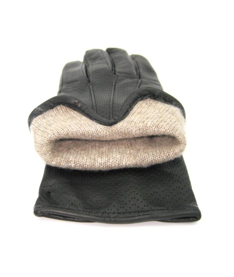 Sermoneta Gloves Guanti in Nappa foderato cashmere Nero Vendita Calda