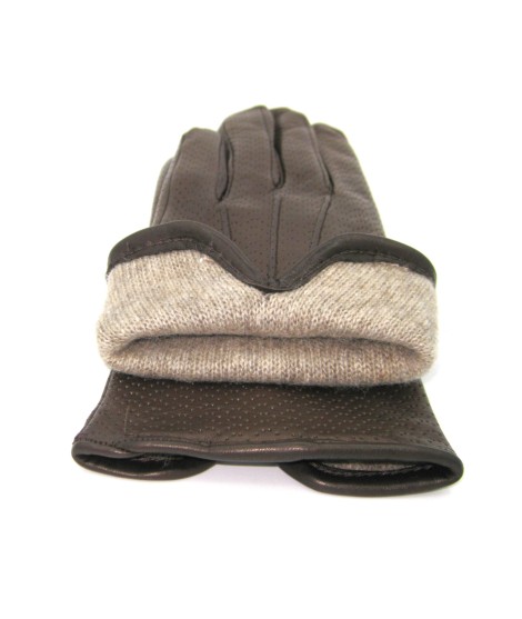 Sermoneta Gloves Guanti in Nappa foderato cashmere Testa di Moro Vendita Economica
