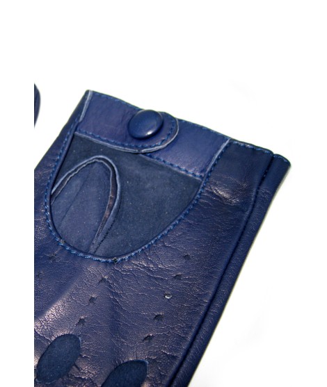 Sermoneta Gloves Guanto Guida in Nappa sfoderato dita intere Navy Prezzo di fabbrica