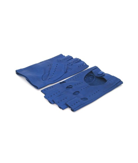 Sermoneta Gloves Guanto Guida in Nappa sfoderato 1/2 dita Blu/Royal Comprare a buon mercato