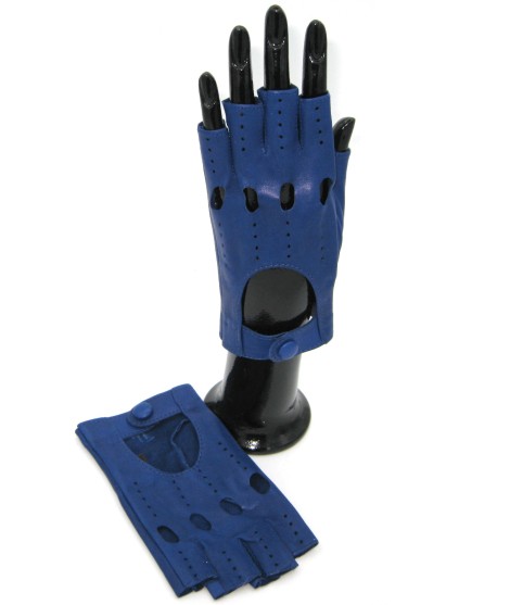 Sermoneta Gloves Guanto Guida in Nappa sfoderato 1/2 dita Blu/Royal Comprare a buon mercato
