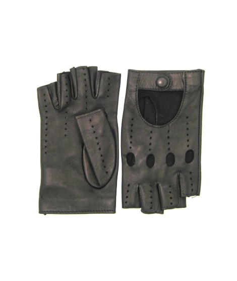 Sermoneta Gloves Guanto Guida in Nappa sfoderato 1/2 dita Nero Flash Sale