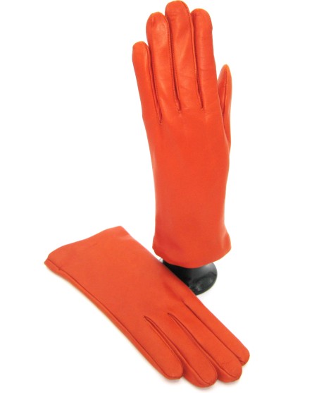 Sermoneta Gloves Guanto Nappa foderato cashmere Arancio scuro Offerta natalizia