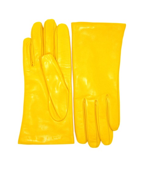 Sermoneta Gloves Guanto Nappa foderato cashmere Giallo Ocra Offerta per la Festa della Mamma