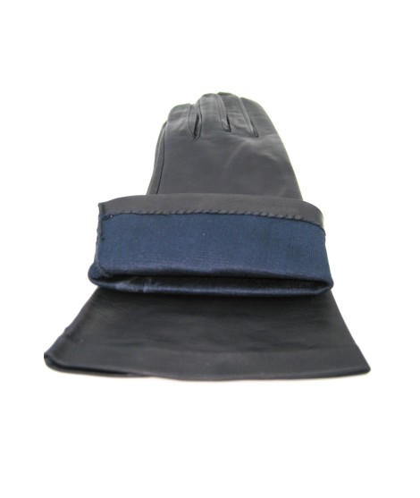 Sermoneta Gloves Guanto Nappa 4bt foderato seta Navy Offerte stagionali