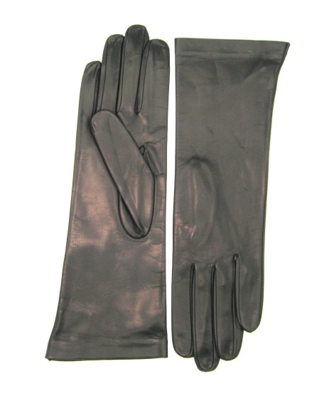 Sermoneta Gloves Guanto Nappa 4bt foderato seta Nero Liquidazione
