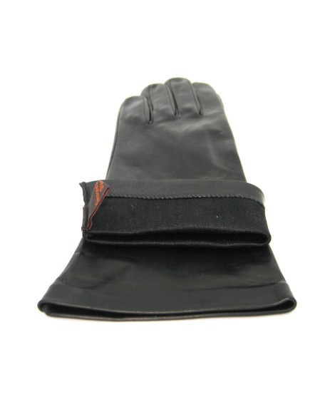 Sermoneta Gloves Guanto Nappa 4bt foderato seta Nero Liquidazione