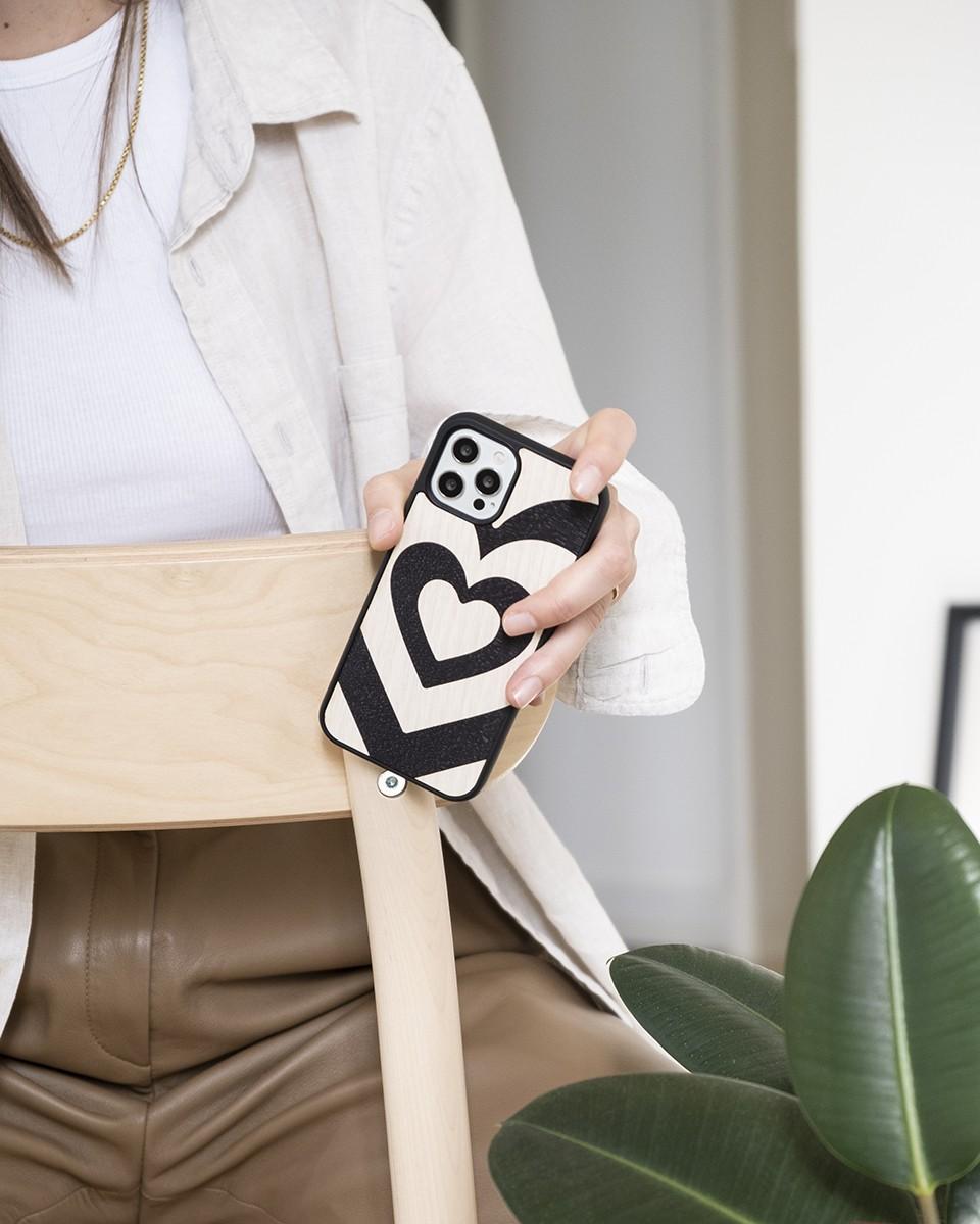 Wood'd Cuore Matto Nero Cover In Saldo