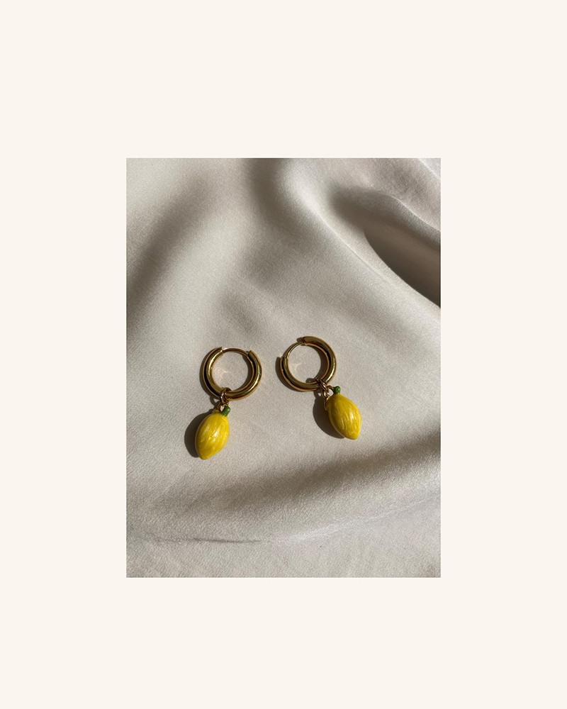 Y'am Capri Lemons hoop earrings - small size Shopping Online