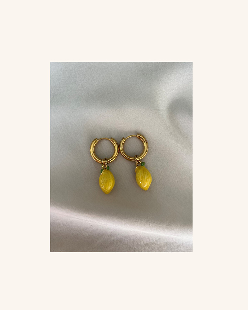 Y'am Capri Lemons hoop earrings - small size Shopping Online