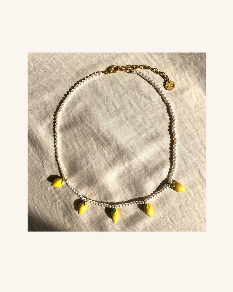 Y'am Capri Pearl necklace with pendants lemons Affare Del Giorno