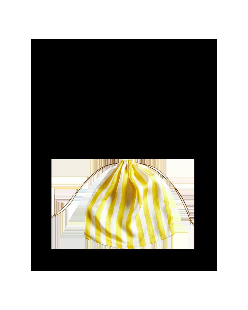Y'am Capri Helenuccia Bag + un sacchetto colorato righe bianche e gialle Prezzo Ridotto