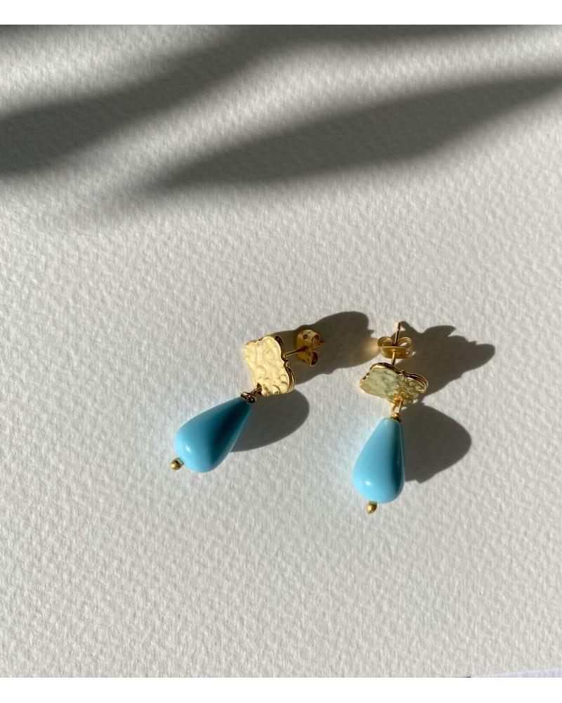 Y'am Capri Y'AM mini stud earrings with turquoise paste Qualità